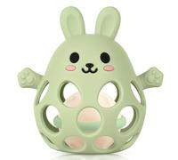 HOTUT Baby Sensory Teething Toy with Rattle,Grasping Ball,1st Boy Girl Easter Basket Gifts,Easy to Grip Soft and Safe,Silicone Relief Chew Teether,for Newborn 3 6 9 12 18 Months,Autistic Toddler