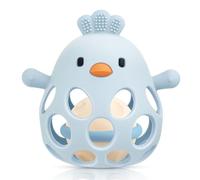 HOTUT Baby Sensory Teething Toy with Rattle,Grasping Ball,1st Boy Girl Easter Basket Gifts,Easy to Grip Soft and Safe,Silicone Relief Chew Teether,for Newborn 3 6 9 12 18 Months,Autistic Toddler