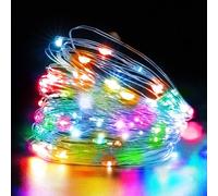 HOTUT Battery Operated Fairy Lights, 2 Pieces 5 m 50 LED Copper Wire String Lights, Small Indoor String Lights, LED Decoration for Bedroom, Party, Wedding, Christmas - Multicoloured