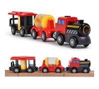 HOTUT Battery Operated Locomotive Train for Toddlers, Motorized Train with Magnetic Connection for Kids 3+ Years Old