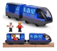 HOTUT Battery Operated Train Magnetic Connection, Electric Locomotive Train, Children's Locomotive Compatible for Children from 3 Years, Blue