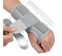 HOTUT Breathable Wrist Support Brace Splint,Adjustable Wrist Splint,Brace with Removable Metal Hand Splint,Unisex Wrist Supports for Everyday（Gray）