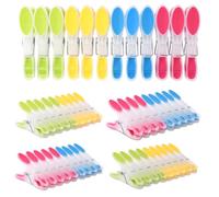 HOTUT Clothes Pegs with Non-Slip Silicone,48 Pcs Strong Plastic Clothes Washing Line Pegs,4 Colors Plastic Large Clothes Washing Line Pegs,BPA Free Laundry Pegs,Durable Laundry Clips for Home