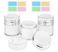 HOTUT Cream Jar Vacuum Bottle, 3 Pcs 50ml Airless Pump Bottle Moisturiser Container, Refillable Travel Cream Bottles Portable Cosmetic Container, Moisturiser Pump Dispenser
