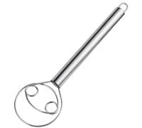 HOTUT Danish Dough Whisk,12 Inch Stainless Steel Hand Sourdough Mixer,Dutch Whisk Egg Beater,Mixer Stainless Steel Double Holes, for Baking Mixing Stirring Kneading Butter Sauce Mashed Potato