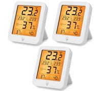 HOTUT Digital Hygrometer Indoor Thermometer, 3 Pack Room Thermometer, Backlit LCD Screen, Temperature Monitor Humidity Meter with Max and Min Records for Home, Bedroom, Baby Nursery, Office
