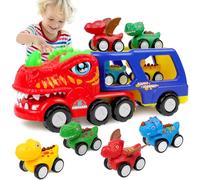 HOTUT Dinosaur Truck Toy for Kids 3-5 Years Old, 5 in 1 Dinosaurs Truck Toys for Boys, Dinosaur Toys for Boys Girls, Kids Toys Transport Carrier Truck, Best Gift for Baby Kids & Toddler Toys