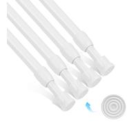 HOTUT Extendable Curtain Poles Shower Curtain Rail 30-50cm Tension Rods for Curtains, 4 Pcs Adjustable Telescopic Rods Extendable Curtain Tension Rod, No Drill Shower Pole for Kitchen Bathroom Window