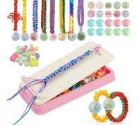 HOTUT Friendship Bracelet Maker, Fun DIY String Bracelet Craft Kit with Colorful Threads & Beads, Jewellery Making Kit for Kids