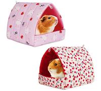 HOTUT Guinea Pig Bed,2pcs Cave Cozy Hamster Small Animal Beds Hideout,Warm Guinea Pig House,Washable Small Animal House Cage Accessories for Chinchillas,Hamsters,Dwarf Rabbits