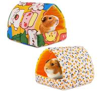 HOTUT Guinea Pig Bed,2pcs Cave Cozy Hamster Small Animal Beds Hideout,Warm Guinea Pig House,Washable Small Animal House Cage Accessories for Chinchillas,Hamsters,Dwarf Rabbits