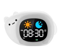 HOTUT Kids Sleep Training Clock with Night Light, Time to Wake Alarm with 6 Sleep Sounds, OK to Wake Toddler Animal Night Light