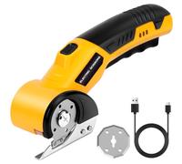 HOTUT LED Cardboard Cutter,2000mAh Rotary Cutter Cordless Electric Scissors with 2 Self-Sharpening Blades & Safety Lock Switch,Rechargeable Fabric Scissor for Box,Carpet,Leather,Cardboard