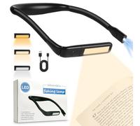 HOTUT LED Neck Reading Light, Rechargeable Book Light for Reading in Bed at Night, Bendable Arms, Eye Caring 3 Colors, Stepless Dimming Brightness, Book Lamp for Reading, Knitting, Camping, Repairing