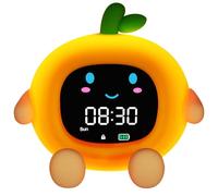 HOTUT Luminous Alarm Clock for Children, Digital Alarm Clock, USB Rechargeable Children Alarm, 8 Colours Dimmable Rechargeable Night Lamp, 6 Ringtones & Colours, 8 Music