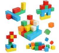 HOTUT Magnetic Blocks, 32 Pcs Montessori Cubes With Storage Bag for Toddlers, 3D Color Building Blocks for Kids Boys Girls Age 3-8, Learning Toys