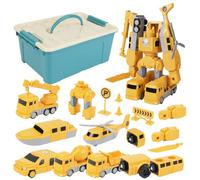 HOTUT Magnetic Transformers Engineering Car Assembled Toys,26pcsModular Transforming Toy Set,Transforming Robot Car Toy,DIY Outdoor Construction Toys for Kids,Magnetic Vehicle Toys for Boys and Girls