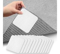 HOTUT Non Slip Carpet Grippers for Laminate Floors, 12 PCS Anti Slip Rug Underlay Gripper for Rugs Vacuum Tech Rug Pads Grippers, New Materials to Anti Curling Rug Pad, Keep Your Rug in Place, 10x10cm