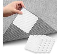 HOTUT Non Slip Carpet Grippers for Laminate Floors, 4 PCS Anti Slip Rug Underlay Gripper for Rugs Vacuum Tech Rug Pads Grippers, New Materials to Anti Curling Rug Pad, Keep Your Rug in Place, 10x10cm