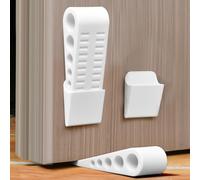 HOTUT Pack of 2 Door Stop, Door Stoppers for Floor, Anti-Skid Durable Rubber Door Stops Indoors, Heavy Duty Door Stop Wedge, Rubber Doorstop Wedge Ideal for All Types of Surfaces, White Door Wedges