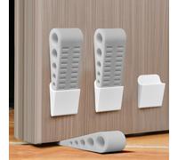 HOTUT Pack of 3 Grey Rubber Door Stoppers for Floor, Durable & Anti-Skid Heavy Duty Rubber Door Stops, Door Wedges Indoors, Ideal for All Floor Types & Rubbers Doorstops Wedge Preventing Accidents