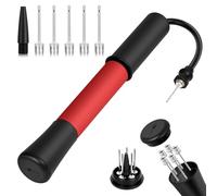 HOTUT Portable Ball Pump,Hand Inflation Pump,with Needle,Nozzle,Needle Storage,Air Pump Inflator Kit,Suitable for Football, Basketball, Volleyball, Balloon, Swimming Ring,Fast Air Inflator（Red）