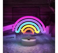 HOTUT Rainbow Neon Light, Rainbow Night Lights for Kids, Led Neon Light Sign Neon Signs, Powered by Battery/USB, Rainbow Lamp Gifts for Women and Girls, Bedroom NightLight