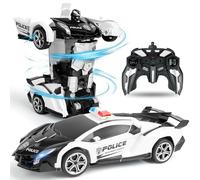 HOTUT Remote Control Transform Car, Transforming Remote Control Car Toys Gifts for Boys Age 3 4 5 6 7 8 Birthday Presents, 2.4GHz Deformation Robot RC Police Vehicle, 360° Rotation, 2 in 1 RC Vehicle