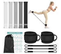 HOTUT Resistance Bands Set,Skin-Friendly Resistance Fitness Exercise Loop Bands,Ankle Resistance Bands with Cuffs,for Training, Working Out,Pilates,Yoga,Stretching,Home Gym Fitness Equipment