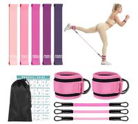 HOTUT Resistance Bands Set,Skin-Friendly Resistance Fitness Exercise Loop Bands,Ankle Resistance Bands with Cuffs,for Training, Working Out,Pilates,Yoga,Stretching,Home Gym Fitness Equipment