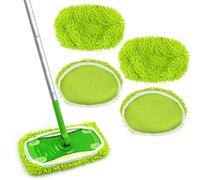 HOTUT Reusable Microfiber Mop Pads Compatible with Swiffer Sweeper Mop, 4 Pack Wet Mopping Cloths & Dry Sweeping Cloths, Washable Wet Pads Refill for Surface/Hardwood Floor Cleaning