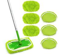 HOTUT Reusable Microfiber Mop Pads Compatible with Swiffer Sweeper Mop, 6 Pack Wet Mopping Cloths & Dry Sweeping Cloths, Washable Wet Pads Refill for Surface/Hardwood Floor Cleaning