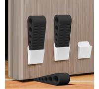 HOTUT Rubber Door Stop 3 Pack, Door Stoppers for Floor, Durable Anti-Skid Heavy-Duty Rubber Door Wedges Indoors Rubbers, Ideal for All Floor Types & Rubbers Doorstops Wedge Preventing Accidents, Black