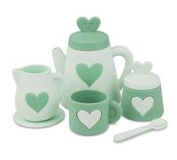 HOTUT Silicone Afternoon Tea Set for Toddler,Silicone Tea Party Set,BPA Free Tea Set Toy,Children Tea Party Set with Tray Teapot Kitchen Accessories Birthday Gifts for 3 4 5 Years Old Girls Kids Boy