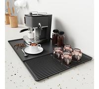 HOTUT Silicone Coffee Mat, 24'' x 16'' (61 x 40.5 cm) Large Silicone Mat Under Coffee Machines, Coffee Maker Mat with Raised Edges Stackable 19 x 40 cm, Nonstick Heat Resistant Coffee Bar Mat
