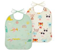 HOTUT Sleeveless Baby Weaning Bib - Soft, Waterproof Feeding Bib with Food Catcher Pocket, Adjustable, Washable, 6-12 Months for Baby Led Weaning