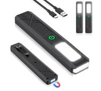 HOTUT Slim Flat Torch, 2 PCS LED Torches, Magnetic Torches Led Super Bright with 450 Lumens Light, IP45 Water Resistant Portable Flashlight for Home Work Emergency