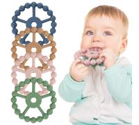 HOTUT Teething Toys for Baby,4 Pack Ring Teether,Baby Teething Set,BPA-Free Baby Teether Baby,Easy to Grasp Toy for Baby Teething Relief,Chew Soothing Infant Teething Ring for Baby Boy Girl Toddler