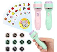 HOTUT Torch and Projector, 2pcs Torch Light and Projector with 20 Discs160 Images, Children's Torches, Kids Night Light Torches, Plastic Flashlight Toy Gift for Toddler and Age 3+ Years