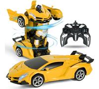 HOTUT Transform Toys, Remote Control Car, 2 in 1 RC Cars, 2.4GHz Deformation Robot Toy, Rechargeable 360° Rotation, Cool Light Gifts for Kids Boys Age 6+