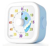 HOTUT Visual Timer for Children, 60 Minute Visual Timer for Children, Desktop Time Management Tool, Visual Count for Kitchen, Dining Room, Meetings (Blue Rock)