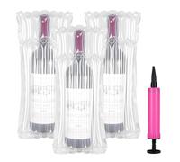 HOTUT Wine Bottle Protector, 20 Pack Wine Bottle Bubble Cushion with 1 Pump, Reusable Inflatable Air Column Cushion Bubble Wrap Bag, for Luggage Airplane Travel Transport Safety Shipping