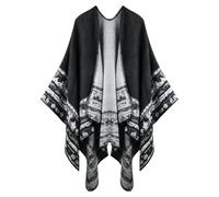 HOTUT Womens Reversible Oversized Poncho Cape Blanket Shawl, Elegant Winter Shawl Wraps Cardigan Blanket for Women