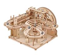 HOTUT Wooden Marble Run, Mechanical Model Building Kit, Hand Cranked Marble Run Set, Self Assembly Creative Kit for Teens and Adults