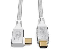 HOTUTUKI Short Thunderbolt 4 Cable White, 0.82ft/0.25M, 40Gbps Data, 8K@60Hz Display, Compatible with USB4, Docks, eGPU, Laptop, SSD, TV, Smartphone, Projector, USB 4 Devices