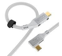 HOTUTUKI USB 4 Right Angle Cable 3.3ft (240W, 40Gbps, 8K Video) Compatible With White Thunderbolt 4, USB-C High Speed Data Transfer 90 Degree