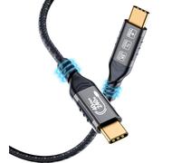 HOTUTUKI USB4 Cable 5ft - 240W Charging (40Gbps, 240W, 8K Video), Compatible with Thunderbolt 4/3 USB C to USB C for MacBook, iPad Pro, iPhone 15, Dock, Hub