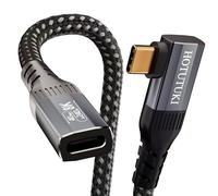 HOTUTUKI usbc extension cable right angle 1m-Compatible with Thunderbolt 4/usb 4, 40Gbps Data Transfer, 8K Video Display, 240W Power Delivery, type c Male to Female extender