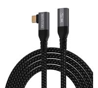 HOTUTUKI usbc extension cable right angle 2m-Compatible with Thunderbolt 4/usb 4, 40Gbps Data Transfer, 8K Video Display, 240W Power Delivery, type c Male to Female extender