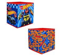 CHARACTER WORLD Hot Wheels Officially Licensed Storage Boxes | 2 pack Foldable Storage Cubes| Perfect For Organising Children's Room, Kids Playroom, 30 x 30cm